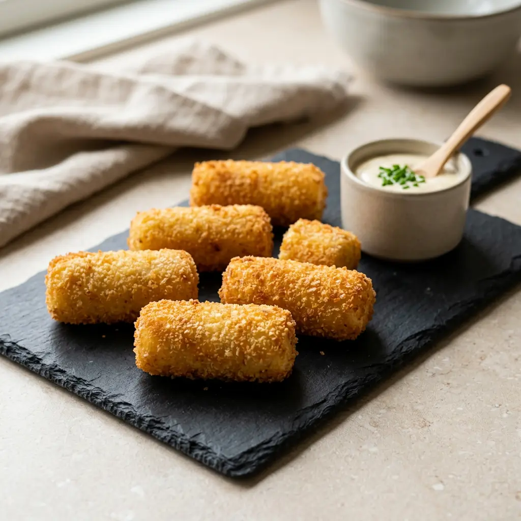 Nuotrauka recepto Bulvių kroketai karšto oro gruzdintuvėje, paruošto karšto oro gruzdintuvėje