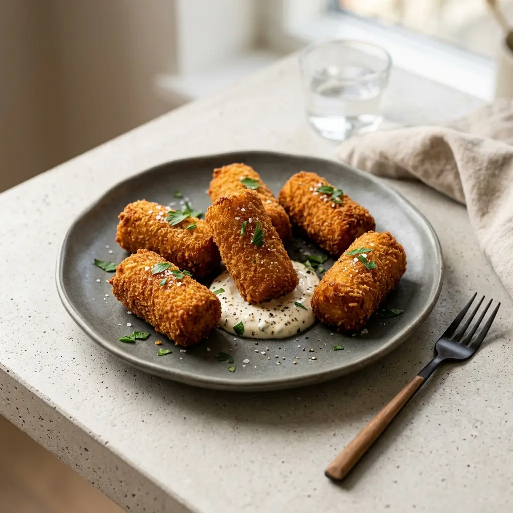 Paruošto patiekalo recepto bulvių kroketai nuotrauka