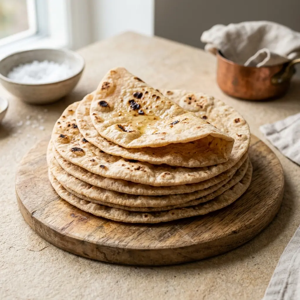 Duonos arba tešlos recepto chapati nuotrauka