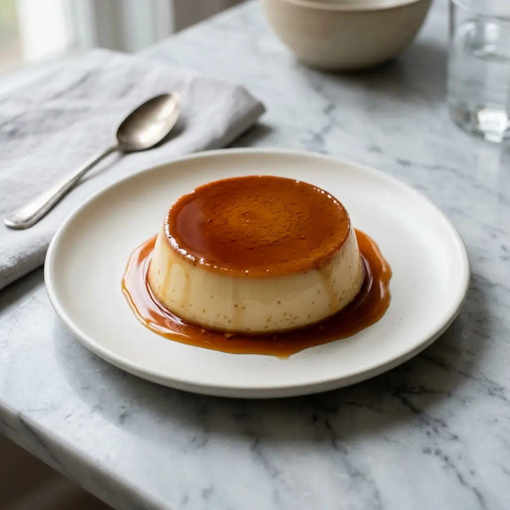 Paruošto patiekalo recepto creme caramel nuotrauka