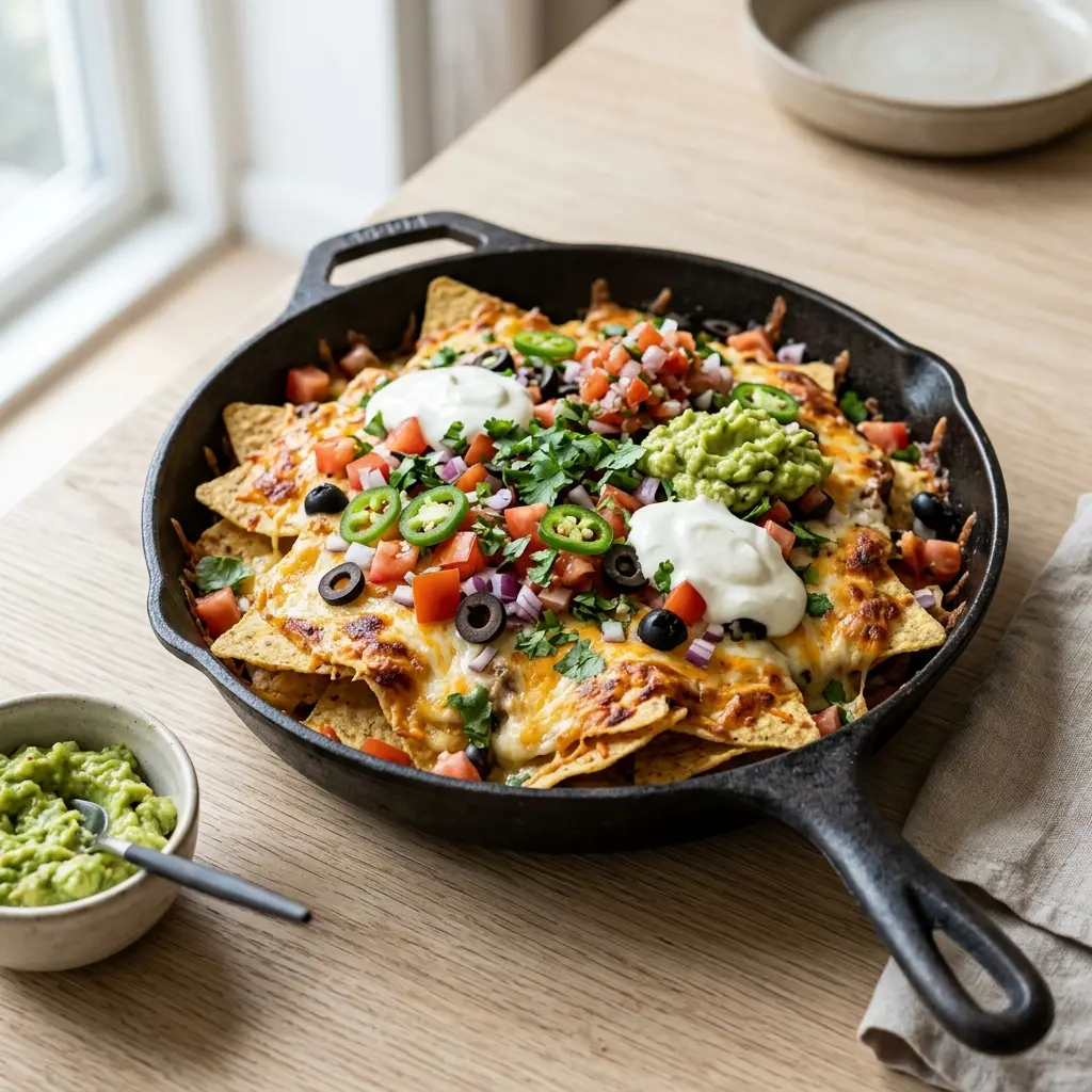 Paruošto patiekalo recepto gratiniruoti nachos nuotrauka