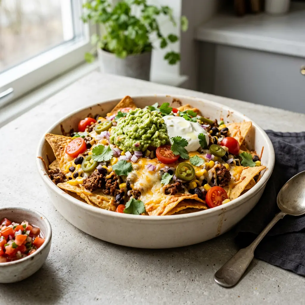 Nuotrauka recepto Nachos karšto oro gruzdintuvėje, paruošto karšto oro gruzdintuvėje