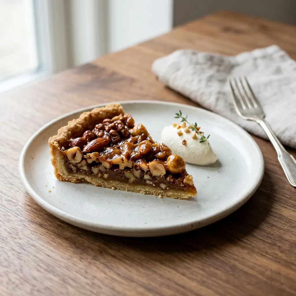 Paruošto patiekalo recepto riešutų tarta nuotrauka