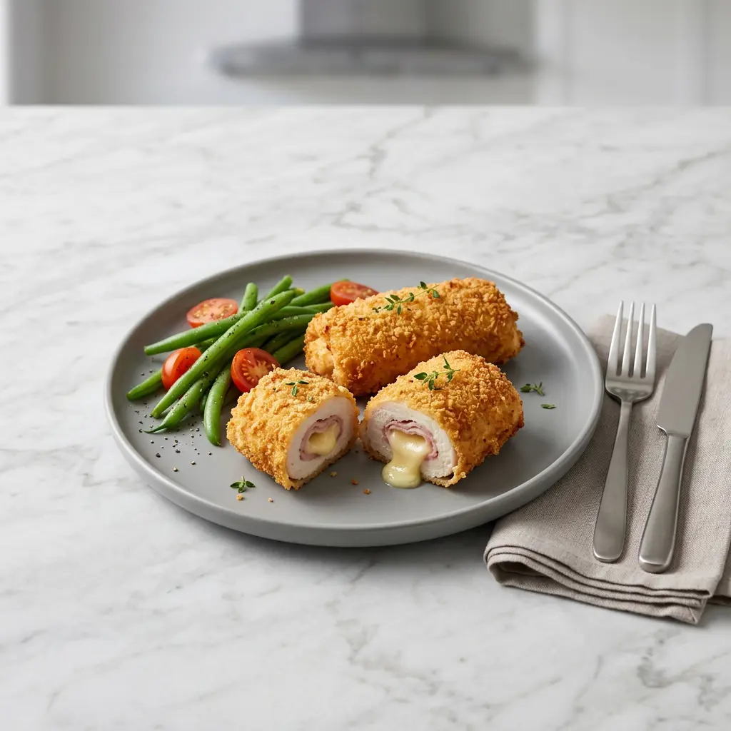 Nuotrauka recepto Vištienos cordon bleu karšto oro gruzdintuvėje, paruošto karšto oro gruzdintuvėje