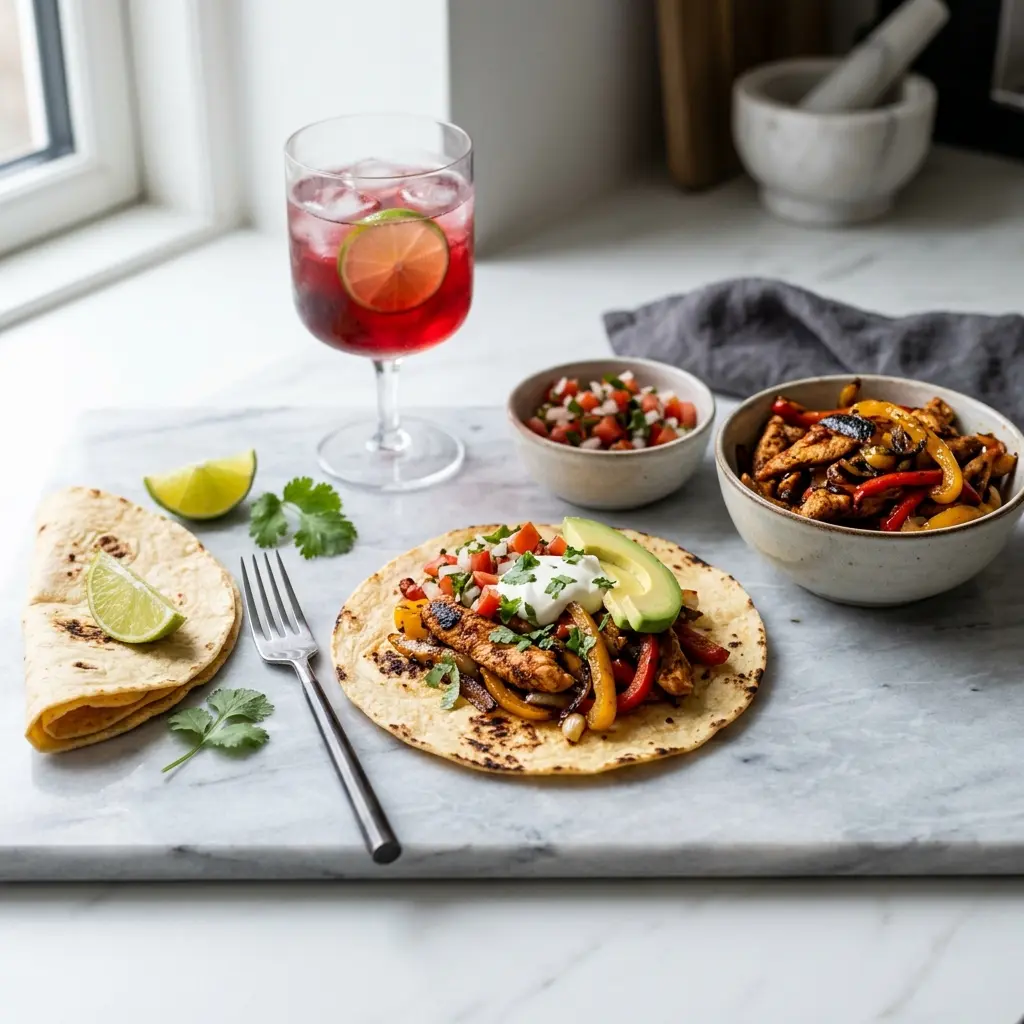 Paruošto patiekalo recepto vištienos fajitos nuotrauka